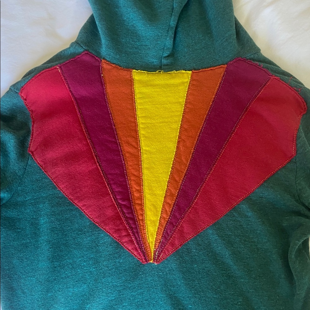 AVIATOR NATION Rare Sunburst style Sundancer Hoodie Teal Green Medium - Picture 6 of 9